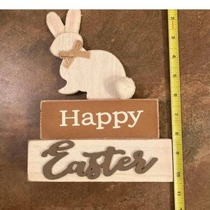 Easter bunny decor wooden. See pictures for measurements. Nonsmoking home.